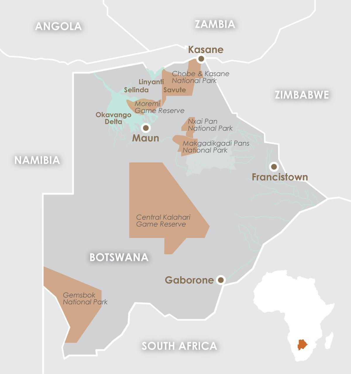 خريطة ماون بوتسوانا
